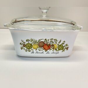 Corning Ware Spice Of Life P-4-B  7x5 1/2 x3  Baking Dish w/Pyrex P4C Lid. RARE